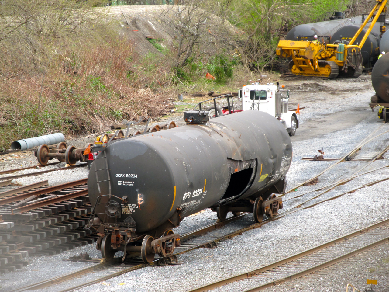 damaged tank car